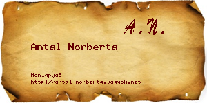 Antal Norberta névjegykártya